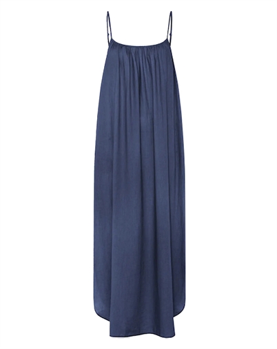 Frau - Vancouver Linen Kjole - Deep Cobolt